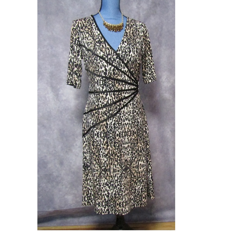 Connected Apparel Animal Print Jersey Dress Sz 12
